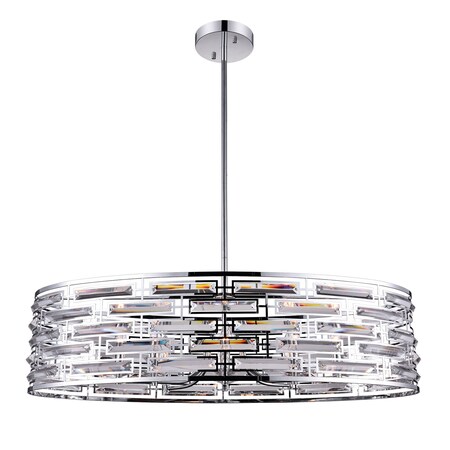 Cwi Lighting Petia 8 Light Drum Shade Island Light With Chrome Finish 9975P39-8-601